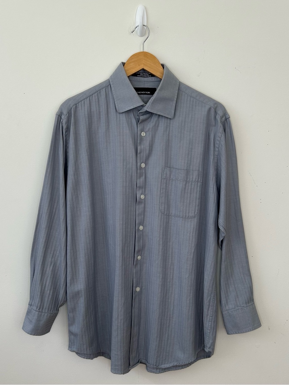 Jones New York Super 80’s Two Ply Poplin Button Down Long Sleeves Shirt 16 32/33
